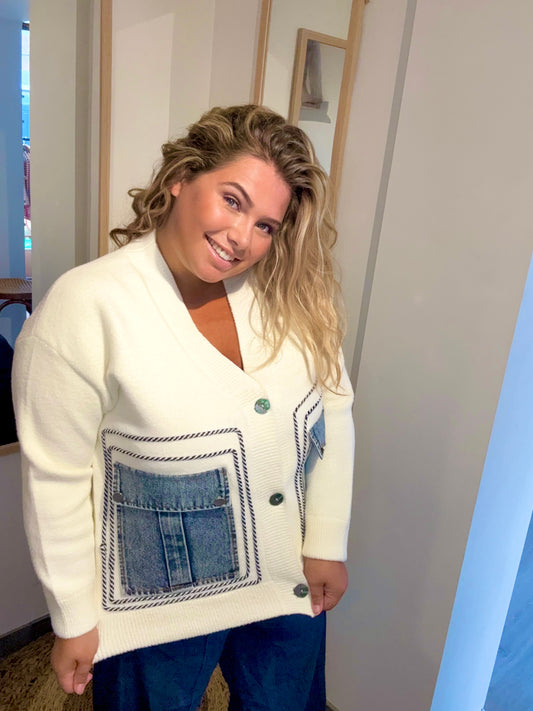 Gilet poche denim