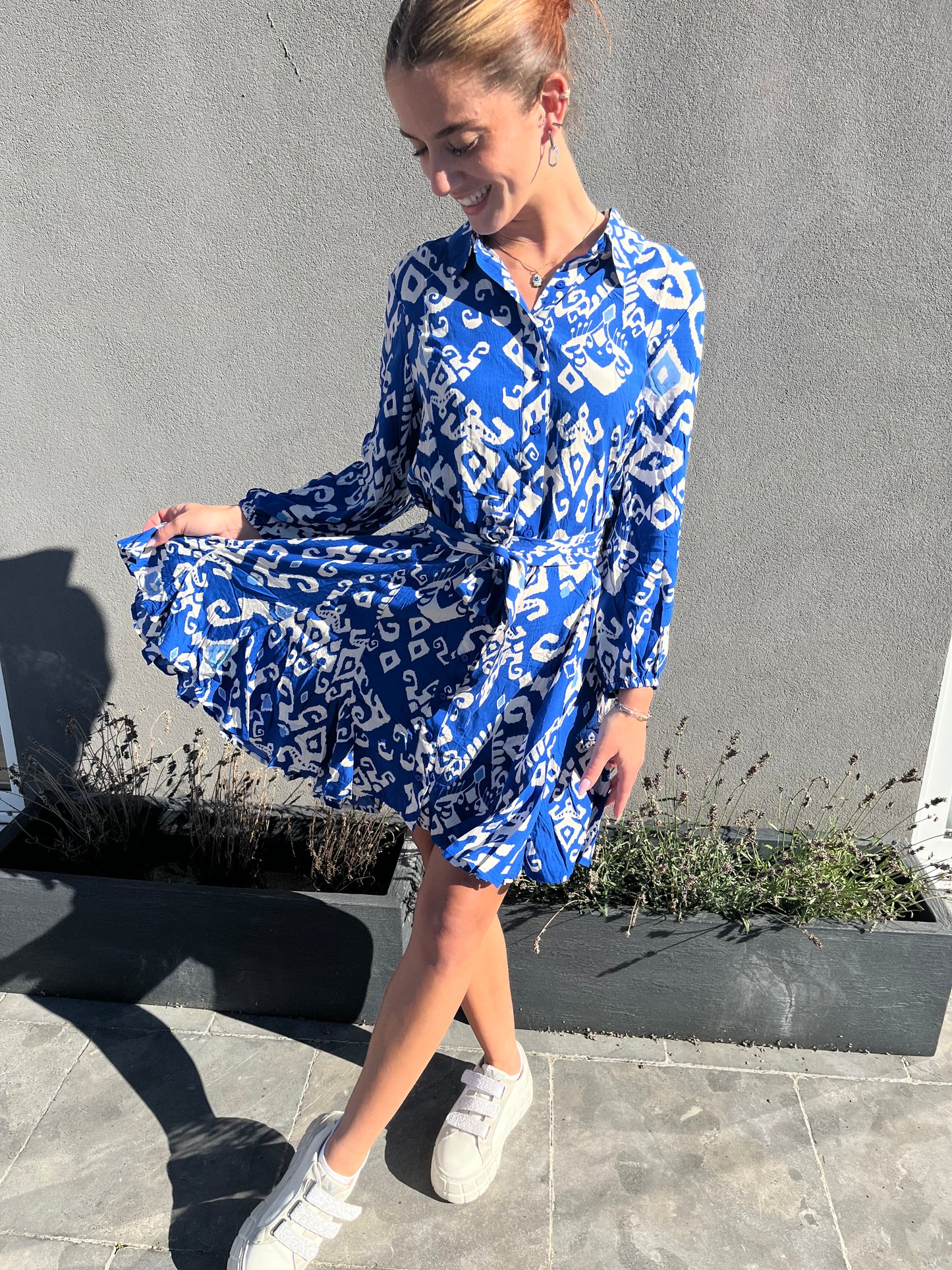 Robe bleu courte