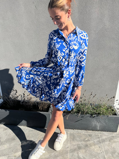 Robe bleu courte