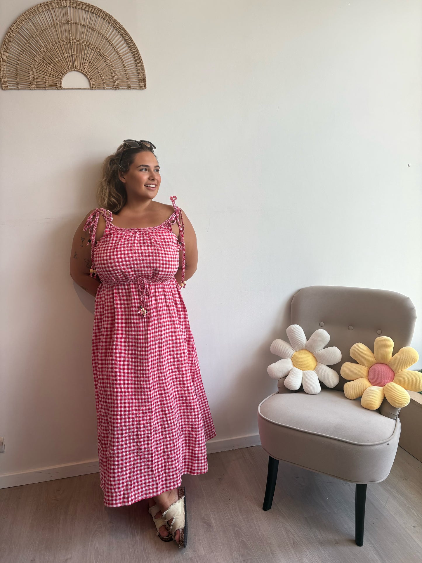 Robe longue Vichy