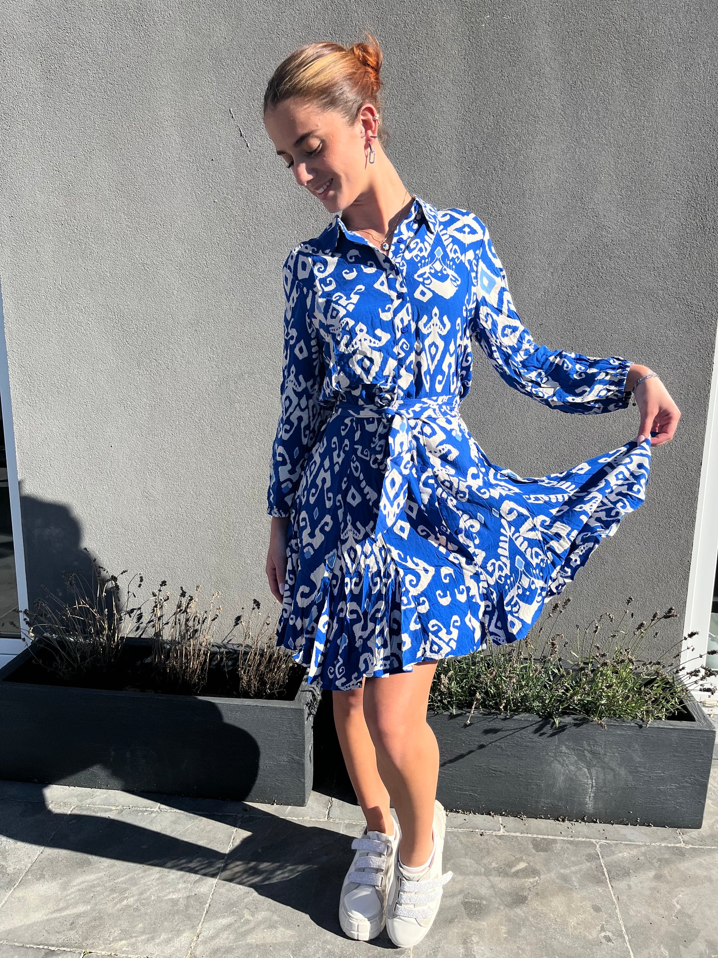 Robe bleu courte