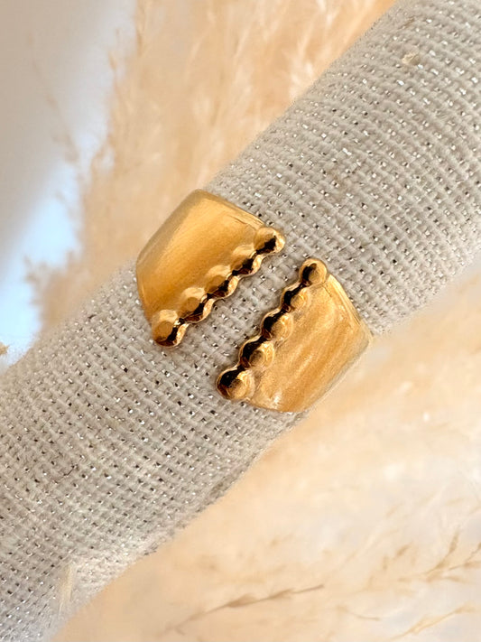 Bague duo texturé
