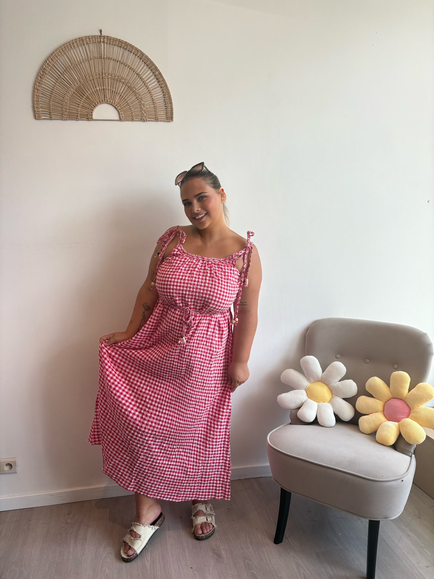 Robe longue Vichy