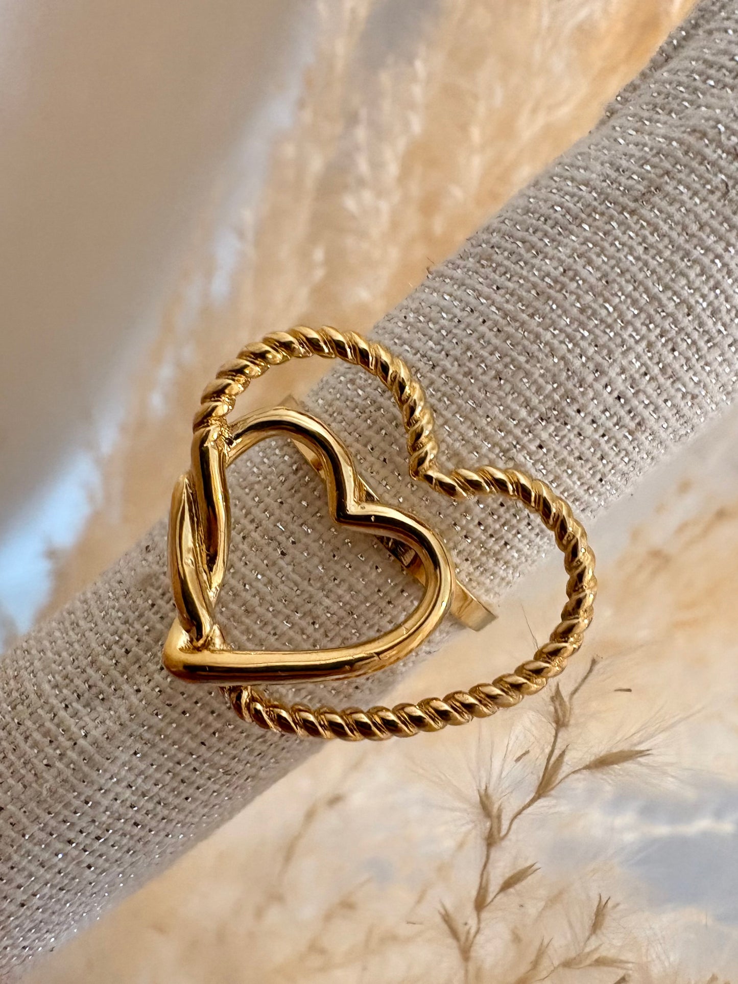 Bague double cœur